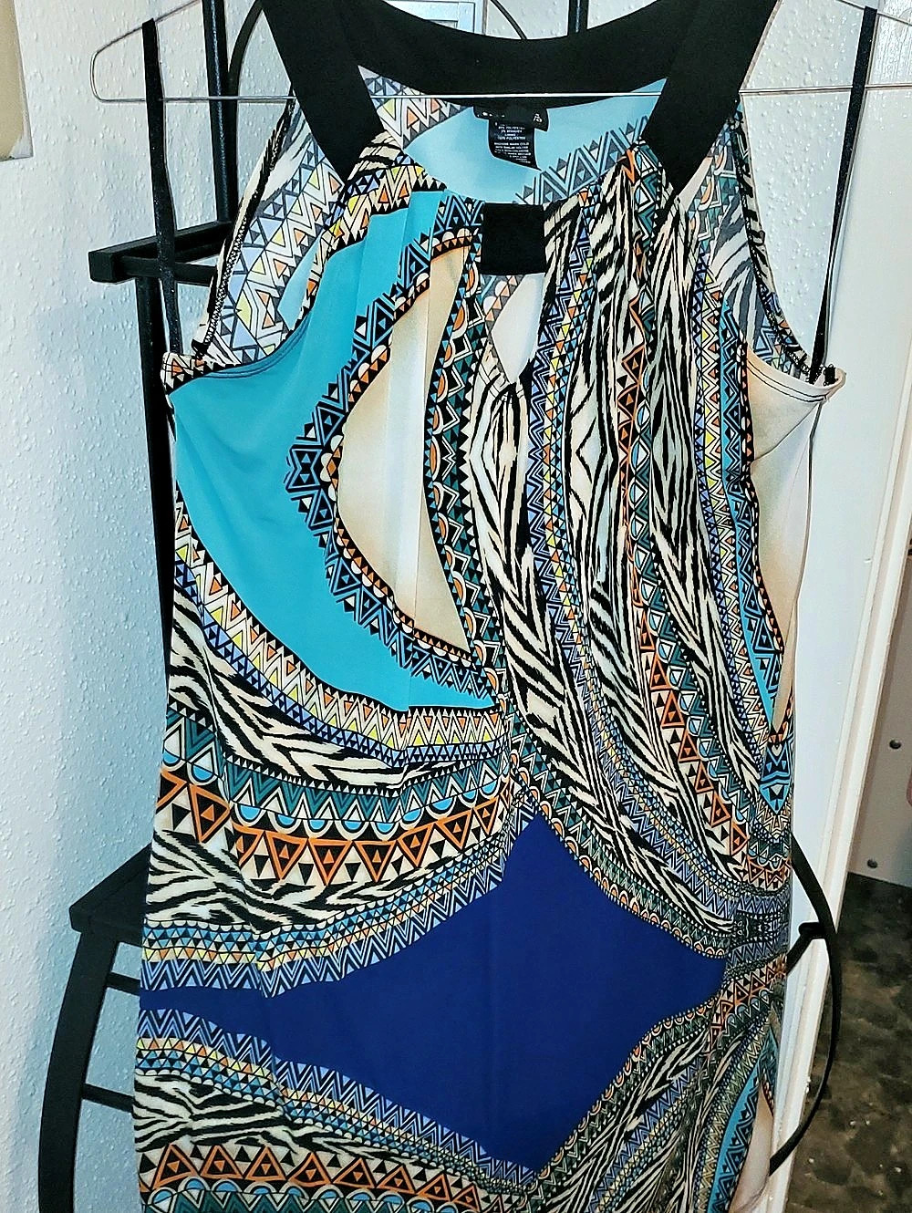 En Focus Studio Maxi Dress Blue & Black Size 12